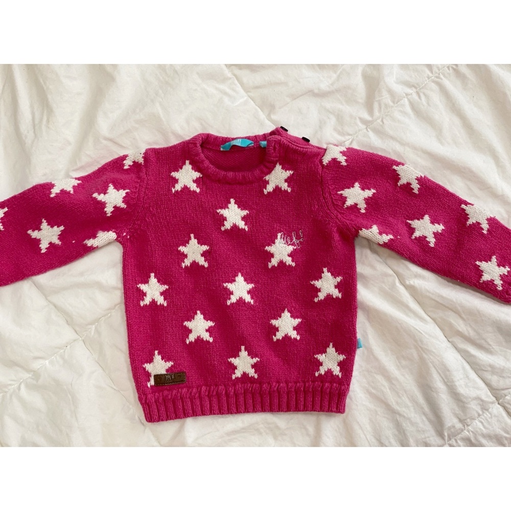 Lief! Knitted Pink Star Sweater